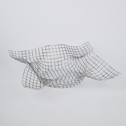 A Postmodern Chrome Wire Fruit Basket