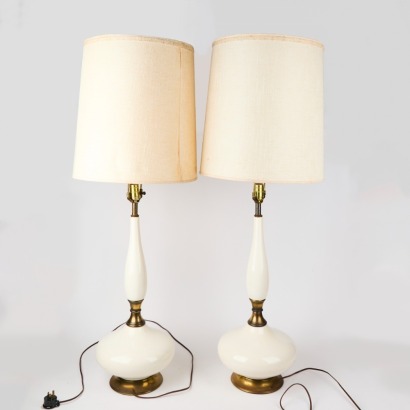 A Monumental Pair of Porcelain Table Lamps