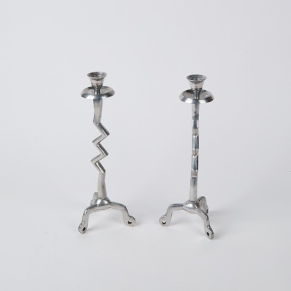 A Pair of 'Zig Zag' Candle Holders