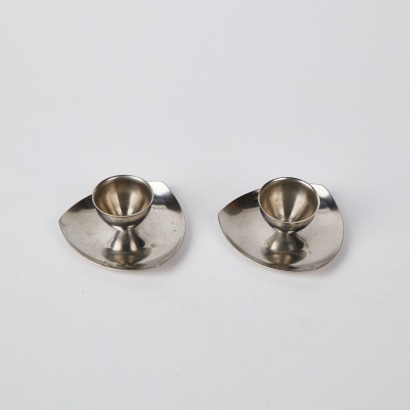 A Pair of Stainless Steel Egg Cups