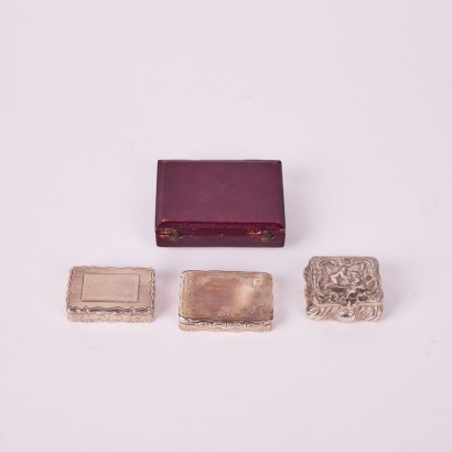A Trio Of Sterling Silver Containers