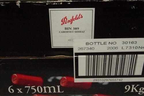 (6) 2006 Penfolds Bin 389 Cabernet Sauvignon/Shiraz, South Australia