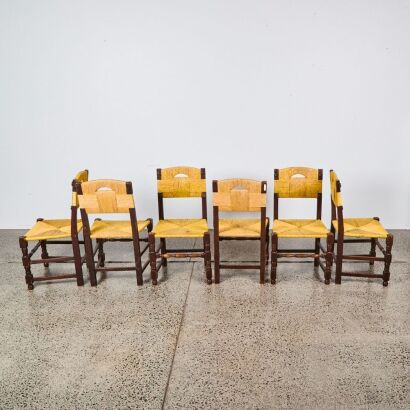 A Set of Six 1950s French Dining Chairs