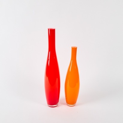 A Pair of Mid-Century Glass Vases