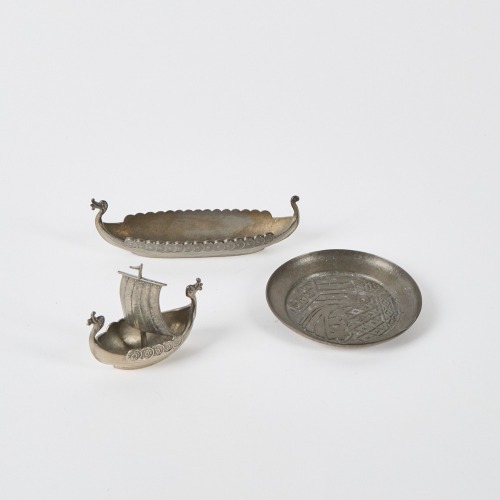 A Trio of Scandinavian Mid-Century Pewter Pieces