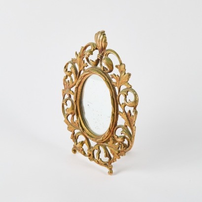 A Vintage Italian Ornate Brass Makeup Mirror A/F
