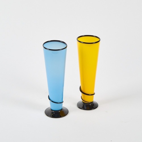 A Pair of Signed Hoglund Art Glass Vases, 1997