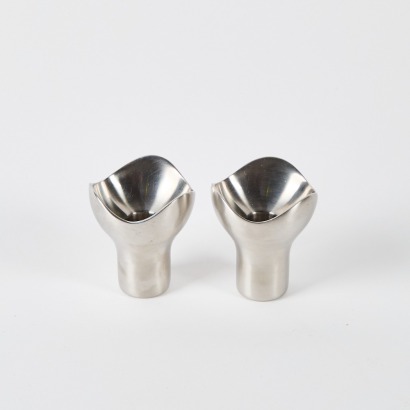 A Pair of Vintage Georg Jensen 'Bloom' Candle Holders by Helle Damkjaer
