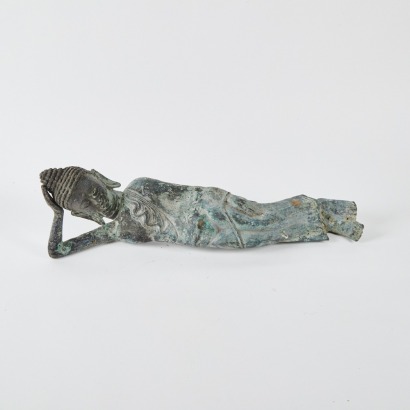 A Large Vintage Bronze 'Reclining Buddha' Sculpture
