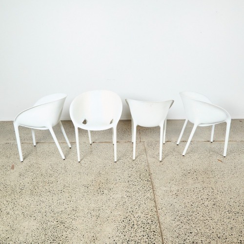 A Set of Four Philippe Starck Soft Egg Outdoor Chairs for Driade A/F