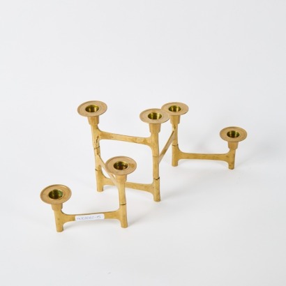 A Mid-Century Brass Candelabra