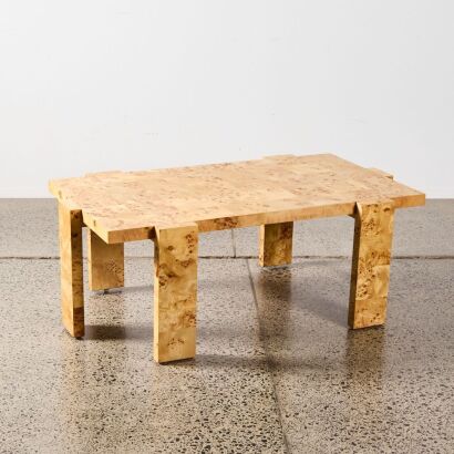A Leon Burl Wood Coffee Table