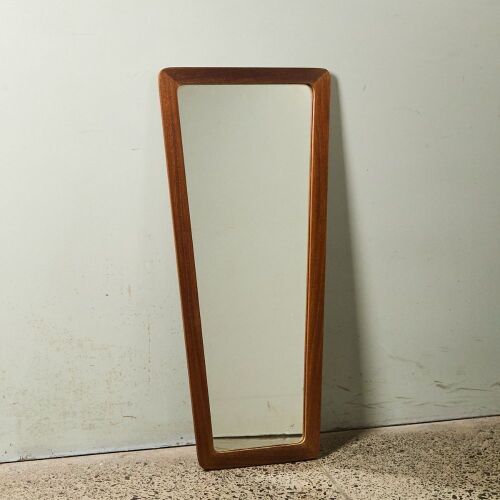 A Mid-Century Asymmetrical Teak Framed Mirror