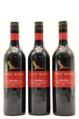 (3) 2021 Wolf Blass Red Label Shiraz - Cabernet Sauvignon, South Australia