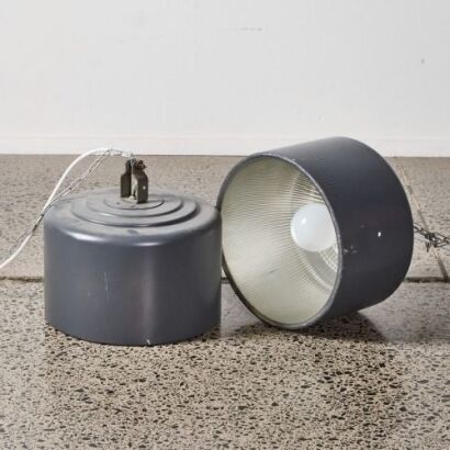 A Pair Of Industrial Lamp Shades