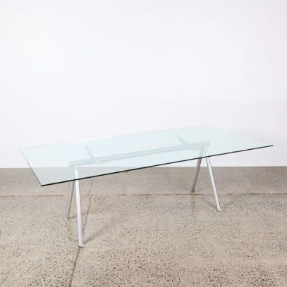 A Contemporary A-Frame Glass Dining Table