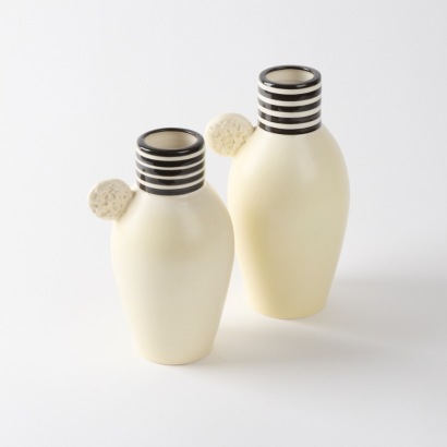 A Pair of Brendan Adam's Milk and Cookie Vases