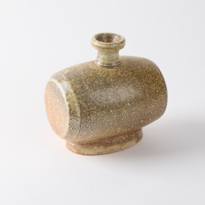A Bruce Martin Anagama Fired Barrel Bottle Form