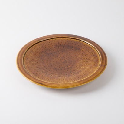 A Peter Alger Tenmoku Glazed Plate