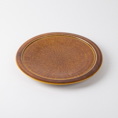 A Peter Alger Tenmoku Glazed Plate