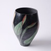 A Lynda Harris Raku Fired Bird of Paradise Vase - 2
