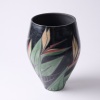 A Lynda Harris Raku Fired Bird of Paradise Vase - 3