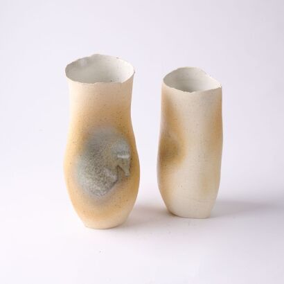 A Pair of 'His & Hers' Ceramic Forms by Grancy Fu