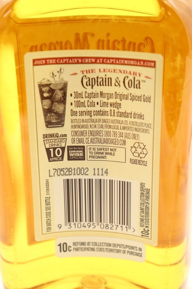 (2) Captain Morgan Original Spiced Caribbean Gold Rum, Puerto Rico, 35% ...