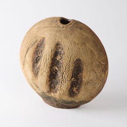 A Large Len Castle Discoid Vase