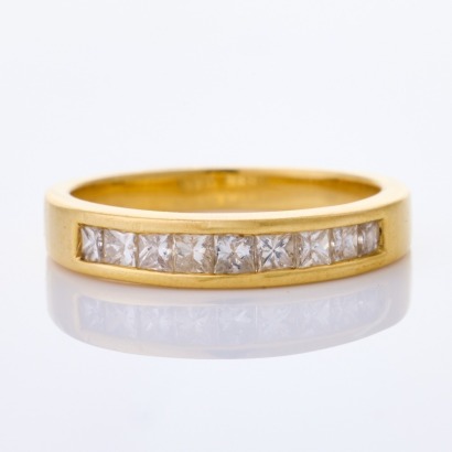 18ct Yellow Gold, .59ct Channel Set Diamond Ring