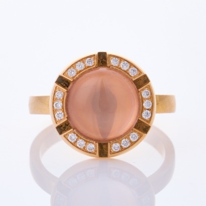 18ct Rose Gold, Chaumet,.10ct Diamond / Quartz, Class One Croisiere Dress Ring with Box