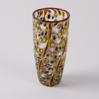 A Gloria Murrini Black Checked Vase
