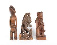 Three Carved Wooden Vintage God Figures