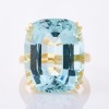 18ct Yellow Gold, Modern, 26.82ct Cushion Cut Aquamarine Ring - Near new