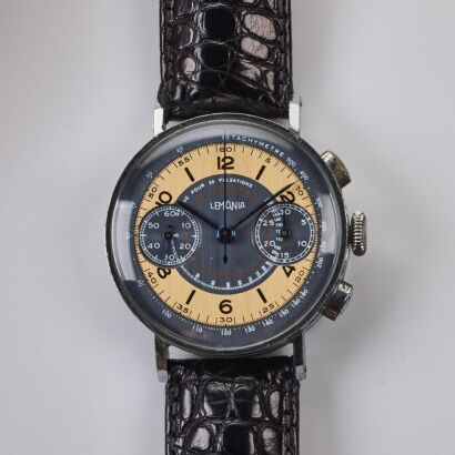Stainless Steel, 37.5mm Lemania, Chronograph Manual Wind Wristwatch, circa 1940