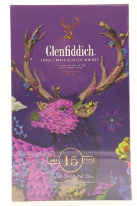 (1) Glenfiddich Limited Edition Design Our Solera CNY 15 Year Old Single Malt Scotch Whisky with 1 Tasting Glass (GB)