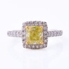 Sutcliffe, Platinum / 18ct Yellow Gold, 1.21ct Fancy Intense Yellow / .44ct Diamond Ring