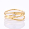 Tiffany & Co, 18ct Yellow Gold, .05ct Diamond Ring by Elsa Peretti with Box