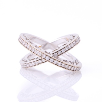 Pasquale Bruni, 'Segni' Collection Crossover Diamond Set Ring with Box