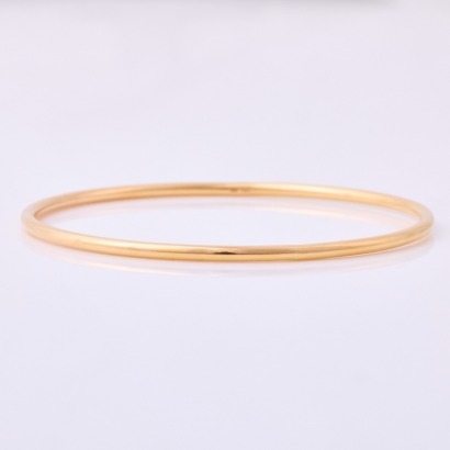 18ct Yellow Gold, 2.4mm Round Wire Bangle