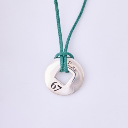Pomellato 67, Sterling Silver Pendant Cord Necklace with Box - Near new