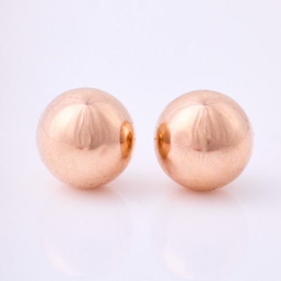 9ct Rose Gold, 12mm Hollow Ball Stud Earrings