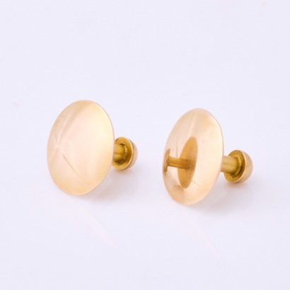 9ct Yellow Gold, 13.9mm Shirt Studs, English Hallmarks