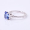 18ct White Gold, Modern, 3.33ct Sapphire / .37ct Diamond Set Shoulder Ring - 2