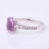 18ct White Gold, 3.14ct Pink Sapphire / .23ct Diamond Set Shoulders Ring - Near new - 2