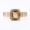 18ct Yellow Gold, Orange/Brown 3.16ct Sapphire / .68ct Diamond Set Shoulder Ring - Near new