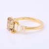 18ct Yellow Gold, Orange/Brown 3.16ct Sapphire / .68ct Diamond Set Shoulder Ring - Near new - 2