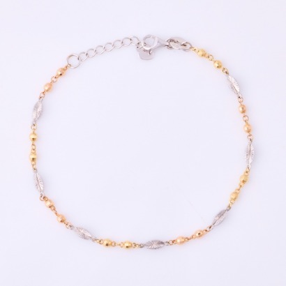 18ct Tri-colour Gold, 19cm Modern Bracelet, Near new