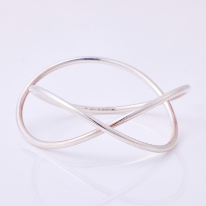 Sterling Silver, Georg Jensen, "Aliance" Bangle with Box