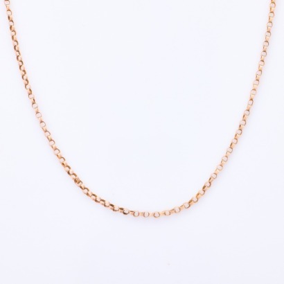 9ct Rose Gold, 45cm, Vintage Chain with Tube Clasp